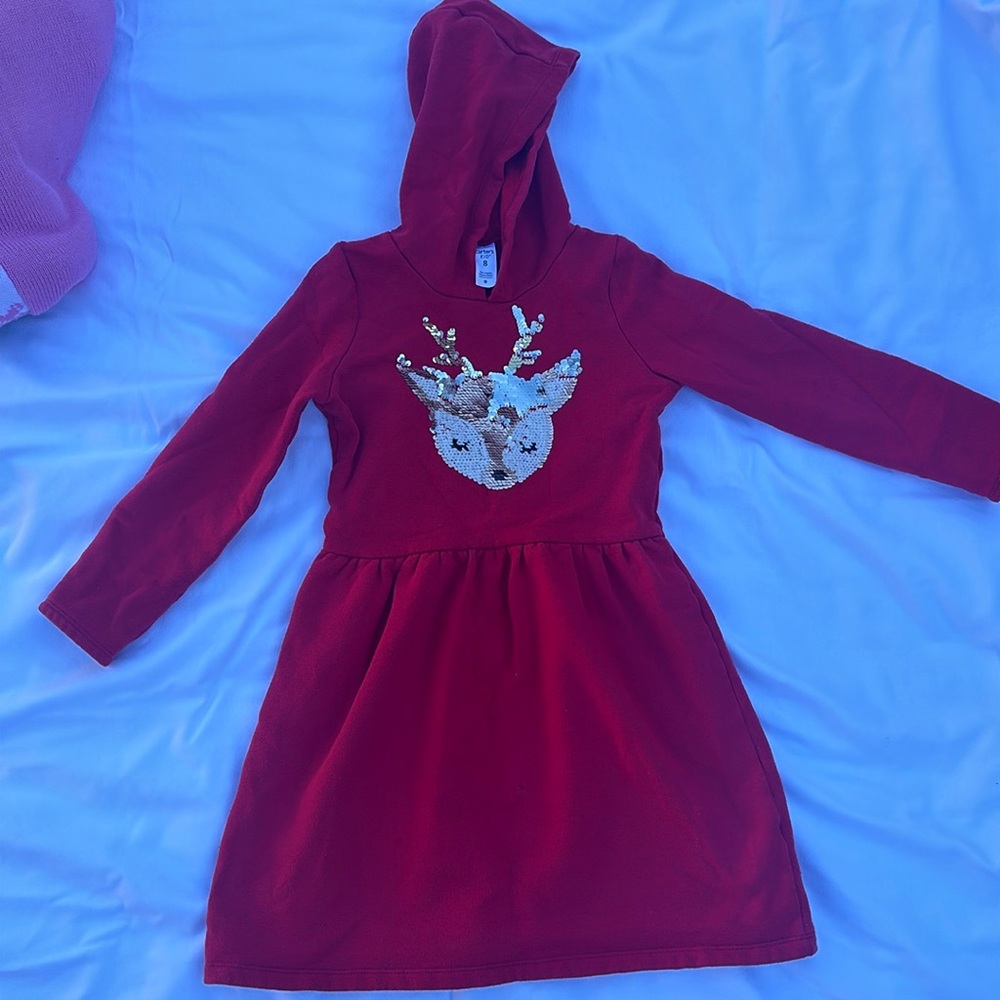 Carter’s Fleece Hooded Red Dress Size 8